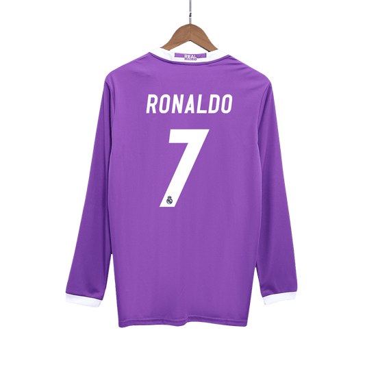 RONALDO #7 Real Madrid Retro Jersey Away Long Sleeve Soccer Shirt 2016/17
