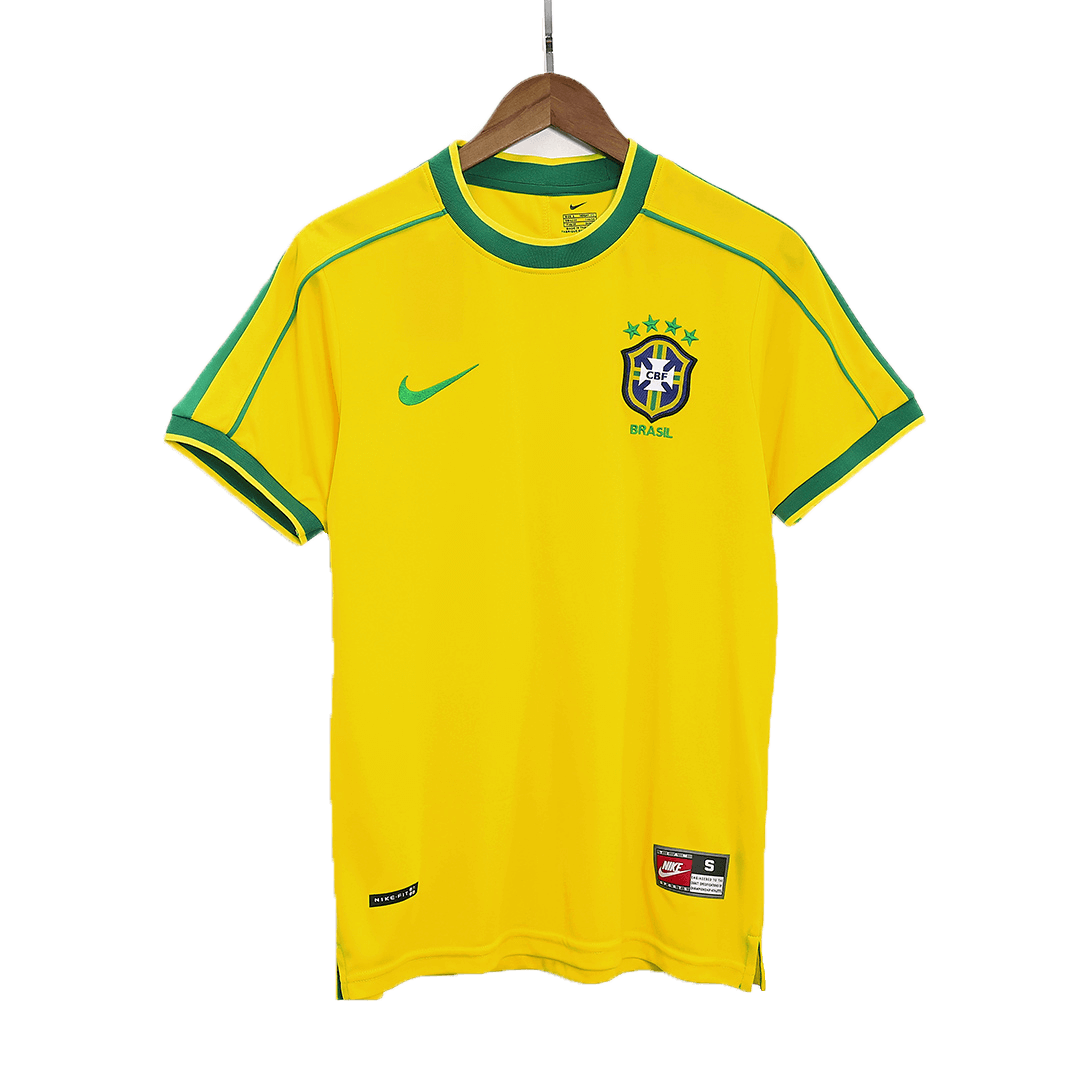 Retro 1998 Brazil Home Soccer Jersey