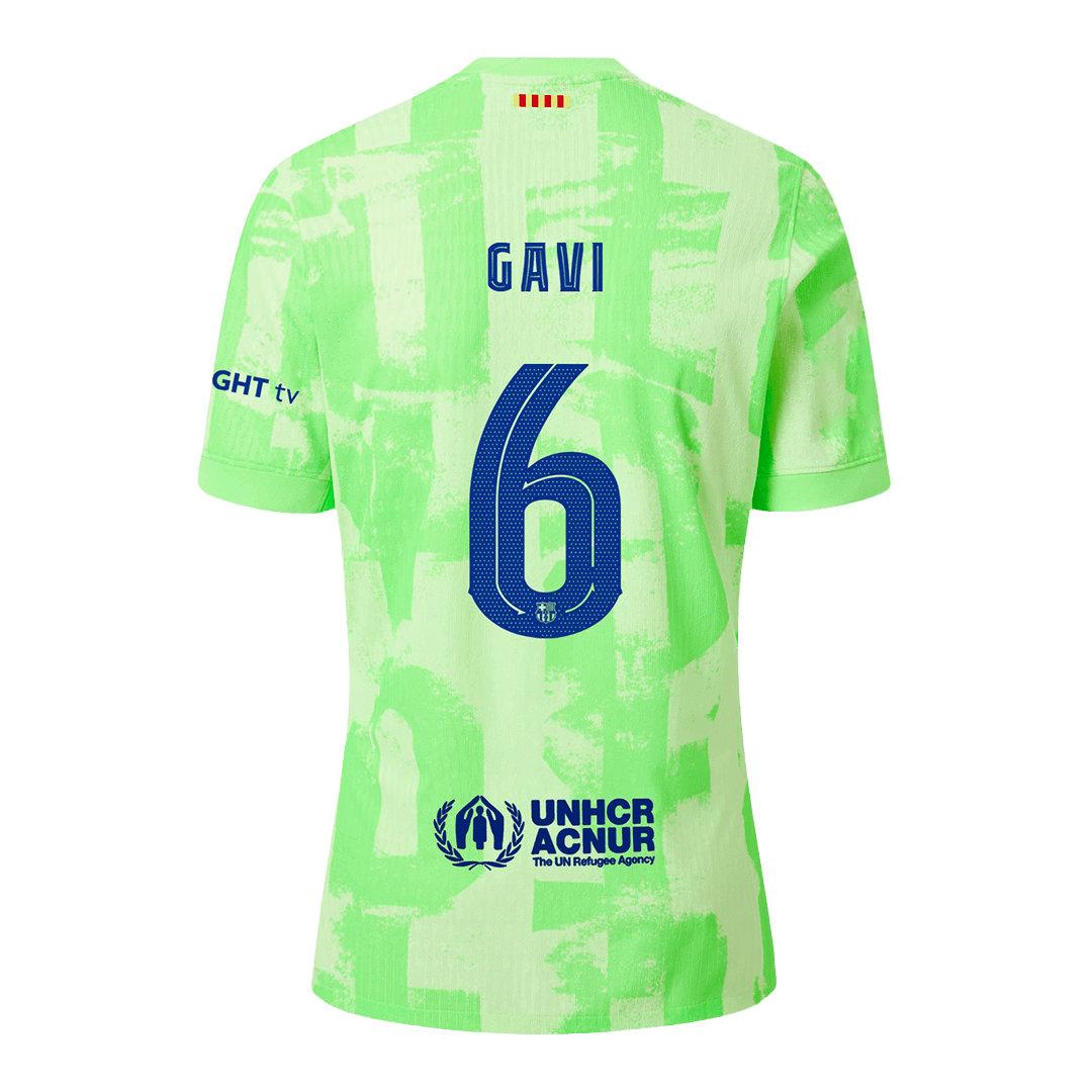 GAVI #6 Authentic Soccer Jersey Barcelona Third Away Shirt 2024/25 UCL Spotify Logo Without Text