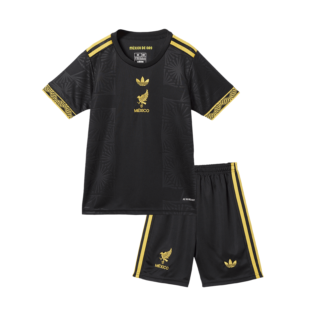 Mexico Third Away Kids Soccer Jerseys Kit 2025 - Gold Cup