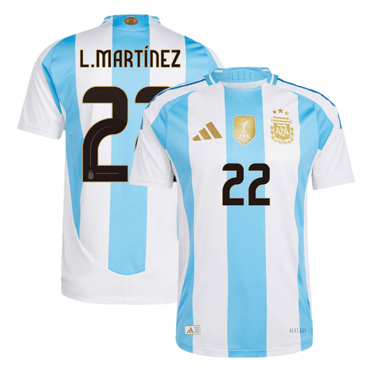 Authentic L.Martínez #22 Argentina Home Soccer Jersey 2024