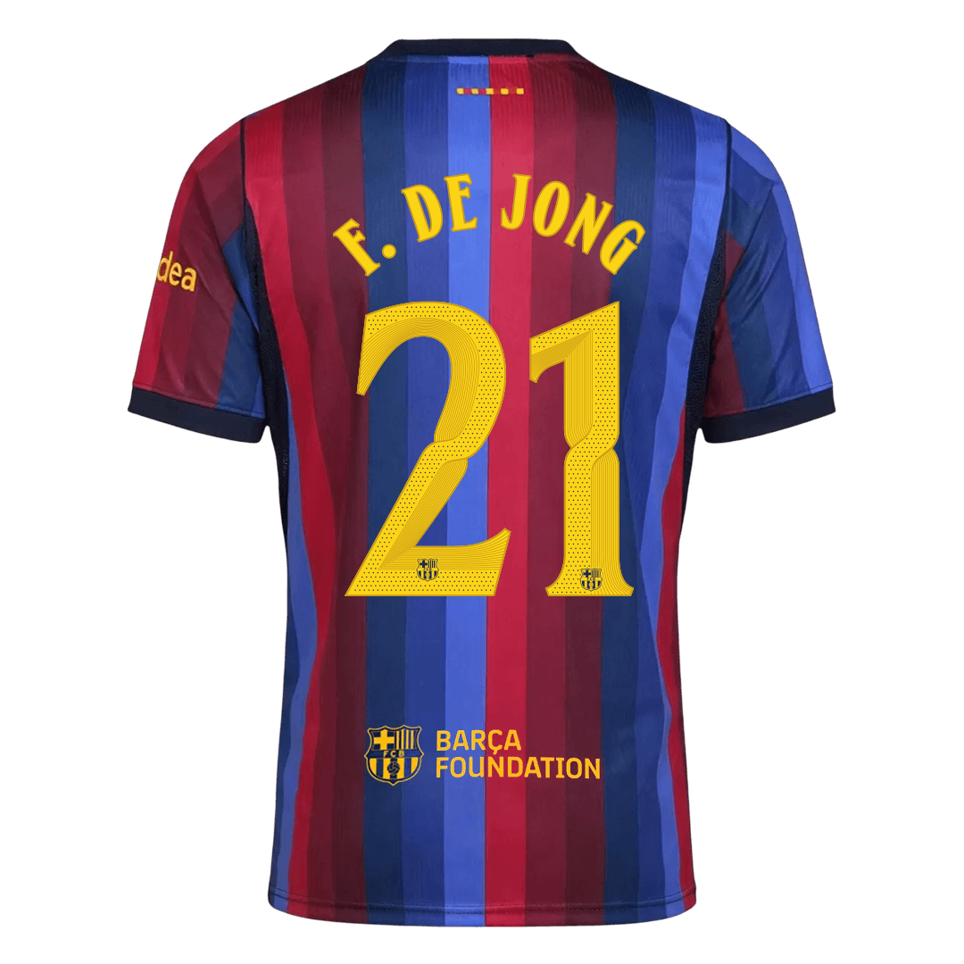 F. DE JONG #21 Barcelona Home Soccer Jersey 2026/27 -UCL