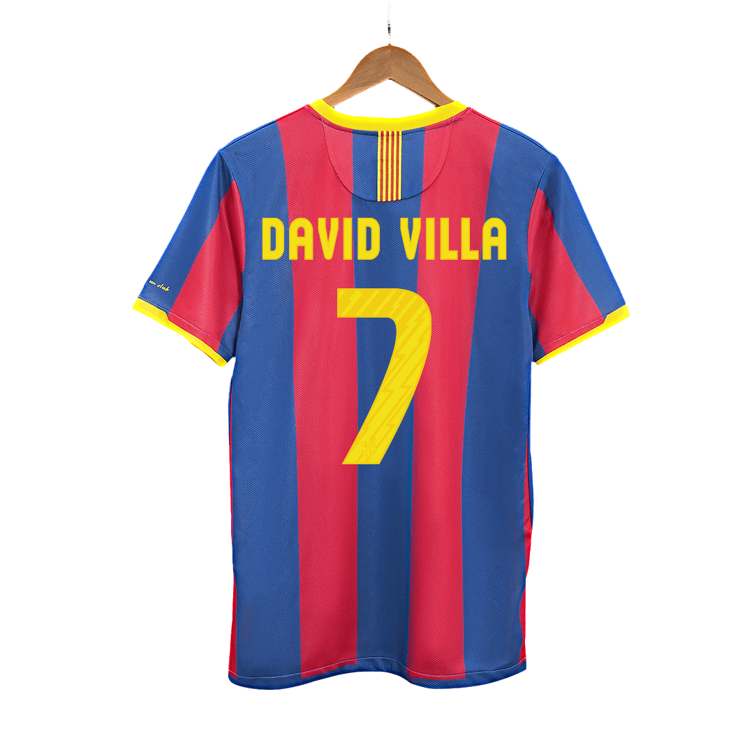 Retro Jersey DAVID VILLA #7 Barcelona Retro Jersey Home Soccer Shirt 2010/11