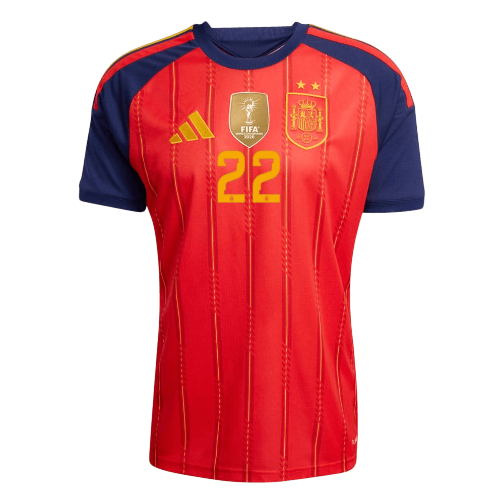 CUBARSí #22 Spain Home Soccer Jersey World Cup 2026