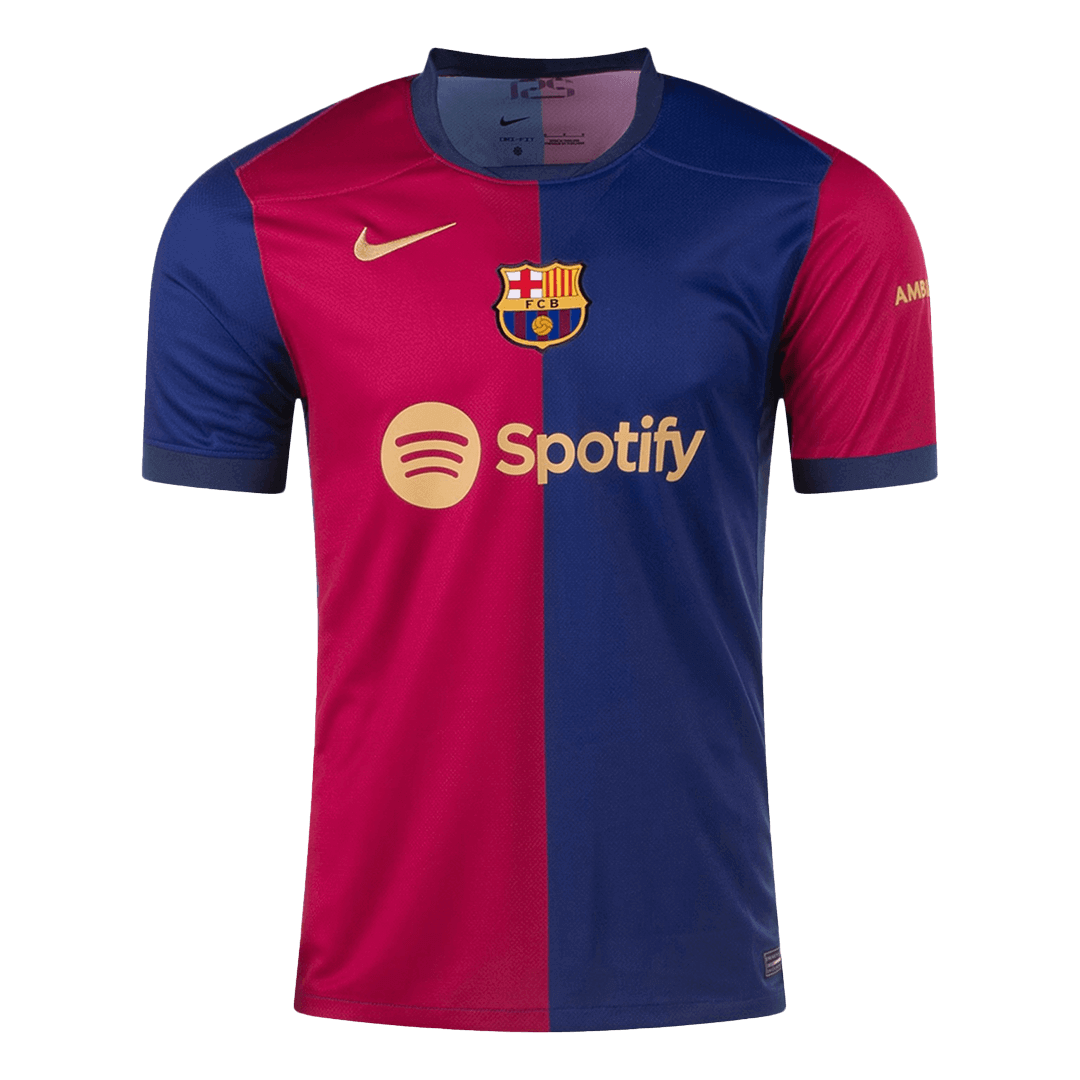 RAPHINHA #11 Barcelona Home Soccer Jersey 2024/25 Red&Blue - UCL