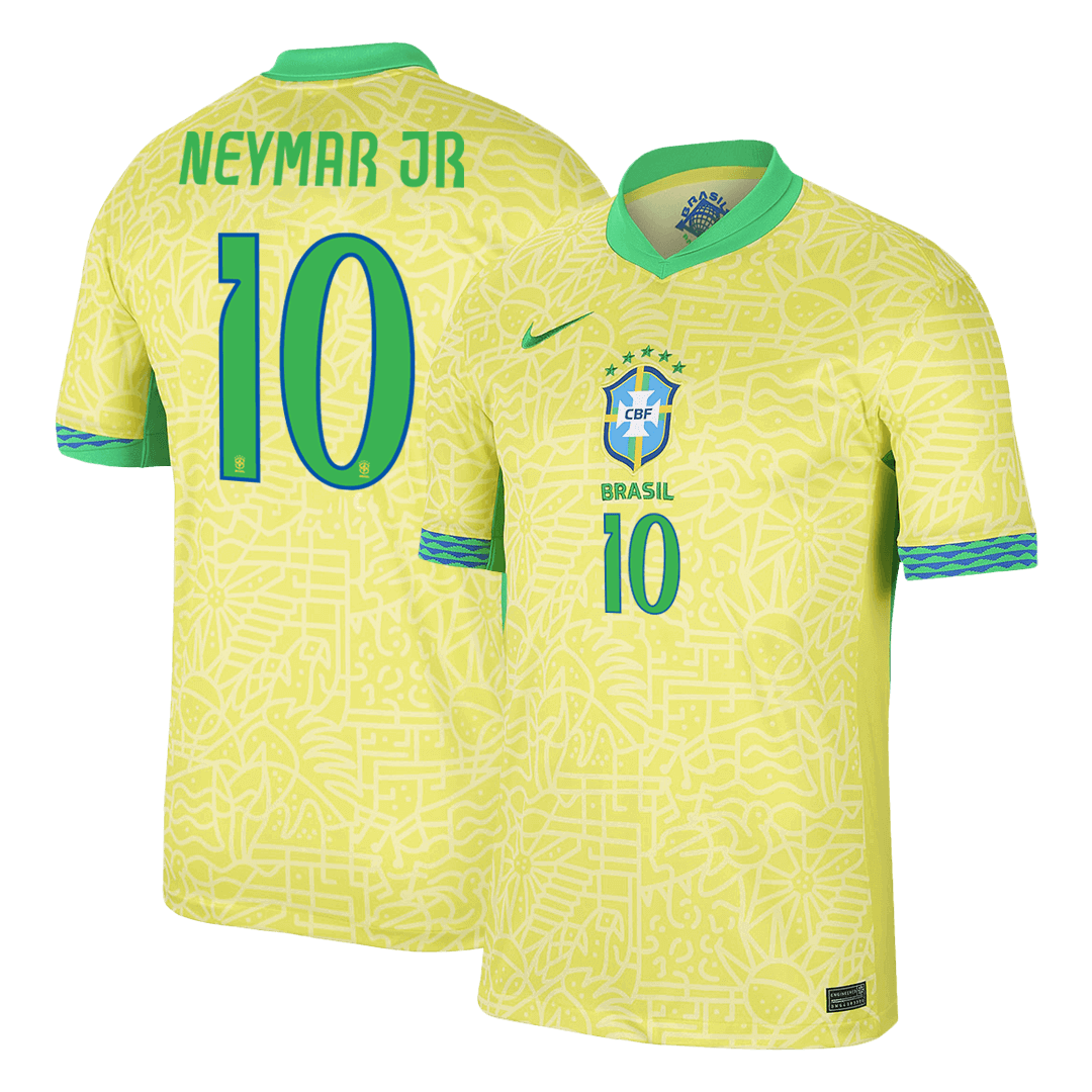 NEYMAR JR #10 Brazil Soccer Jersey Home Custom Shirt 2024