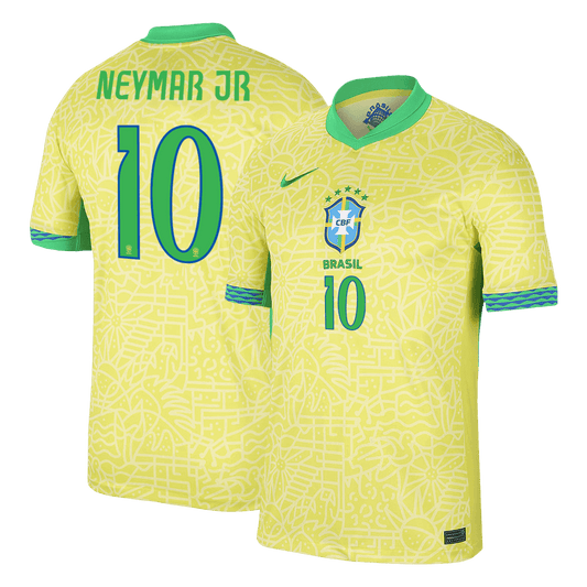 NEYMAR JR #10 Brazil Soccer Jersey Home Custom Shirt 2024