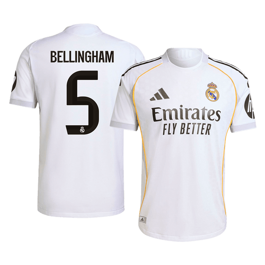Authentic BELLINGHAM #5 Soccer Jersey Real Madrid Home Shirt 2025/26