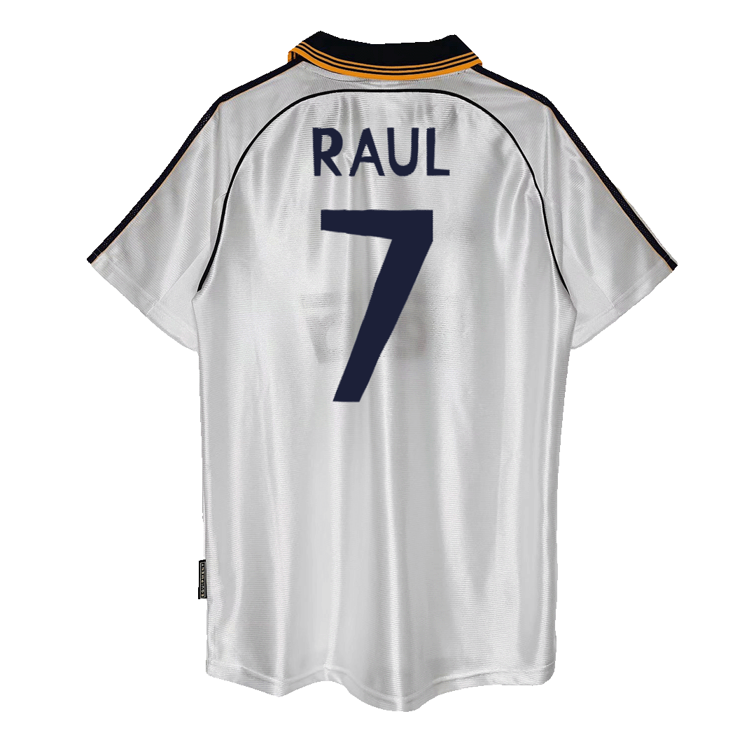 Retro Jersey  RAUL #7 Real Madrid Retro Jersey Home Soccer Shirt 1998/00