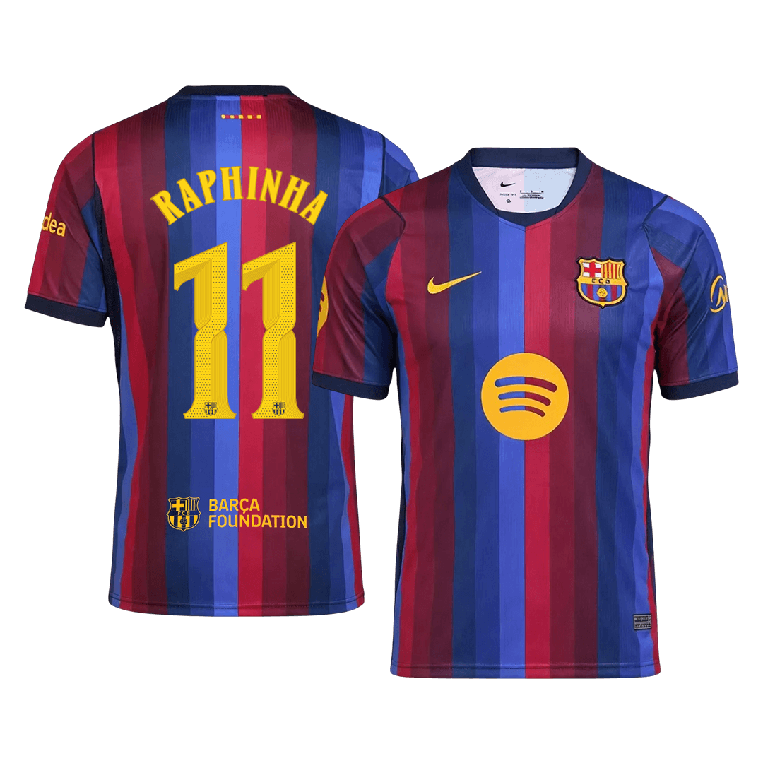 RAPHINHA #11 Barcelona Home Soccer Jersey 2026/27 -UCL