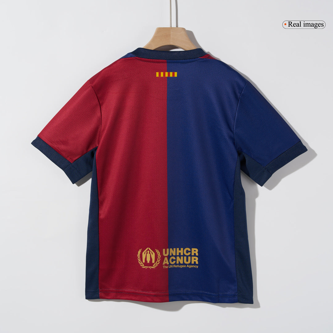 Kid's Barcelona Home Soccer Jersey Kit(Shirt+Shorts) 2024/25 - COLDPLAY