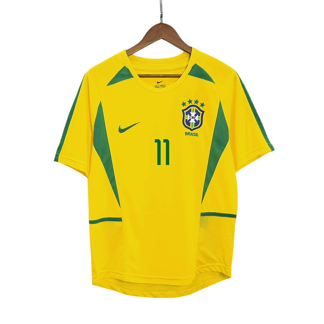 RONALDINHO #11 Brazil Retro Jersey Home Soccer Shirt 2002/03