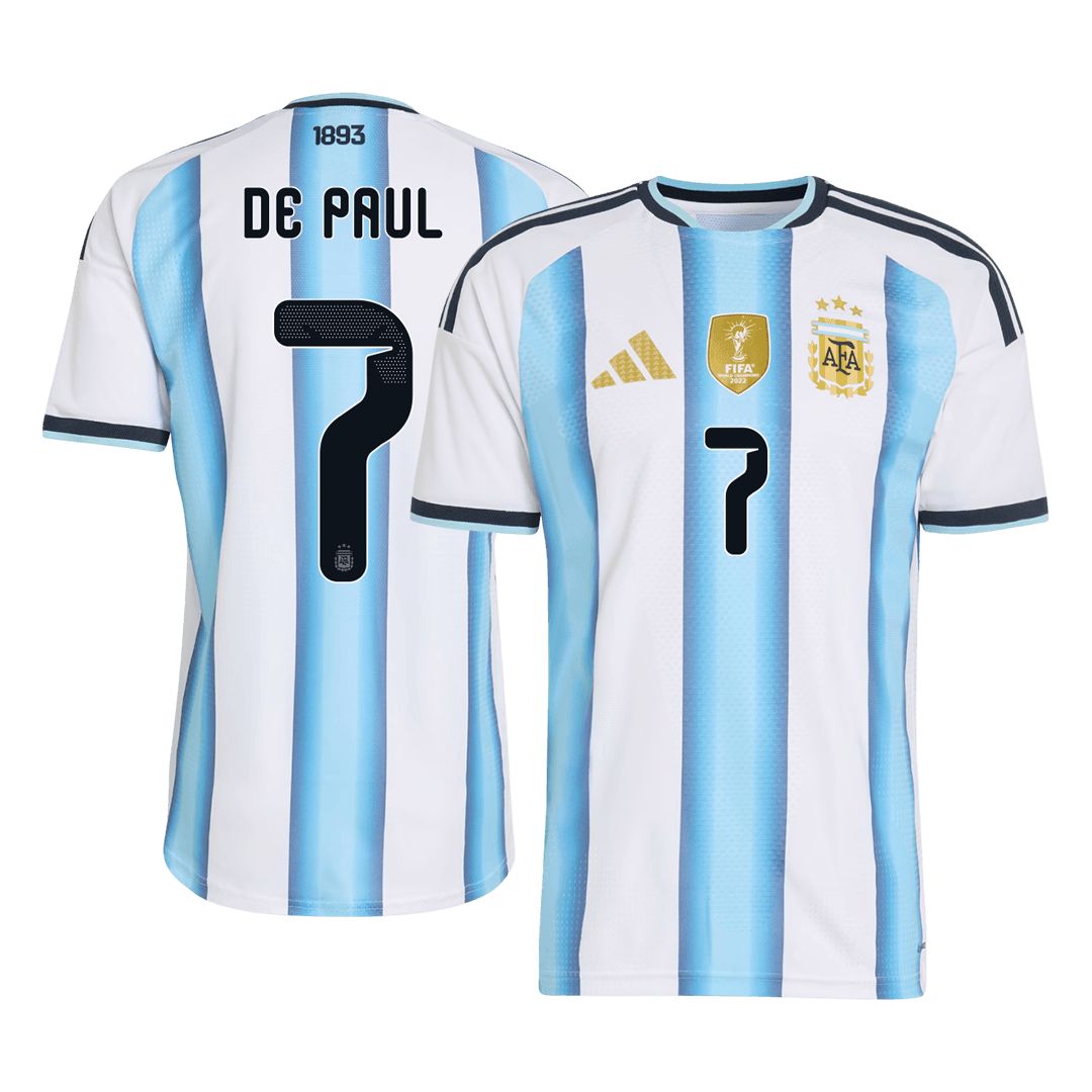 DE PAUL #7 Argentina Home Player Version Jersey World Cup 2026