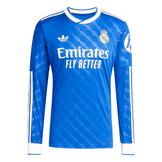 Real Madrid Third Away Long Sleeve Soccer Jersey 2025/26 Blue