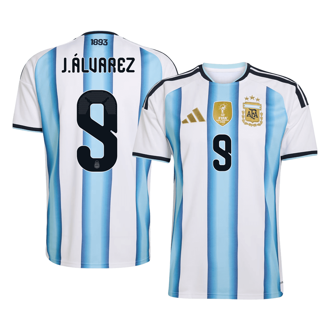 J.ÁLVAREZ #9 Argentina Home Soccer Jersey World Cup 2026
