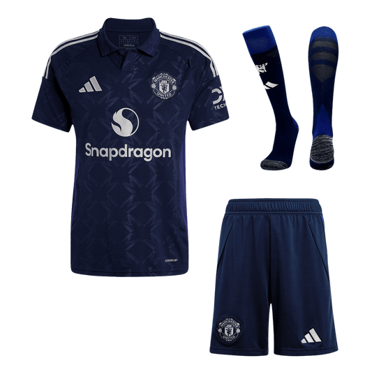 Men's Manchester United Away Soccer Jersey Kit (Shirt+Shorts+Socks) 2024/25