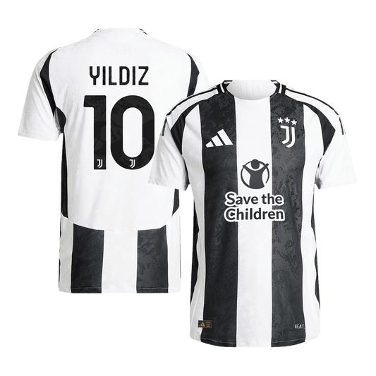 Authentic YILDIZ #10 Juventus Home Soccer Jersey 2024/25 - Save The Children Sponsor