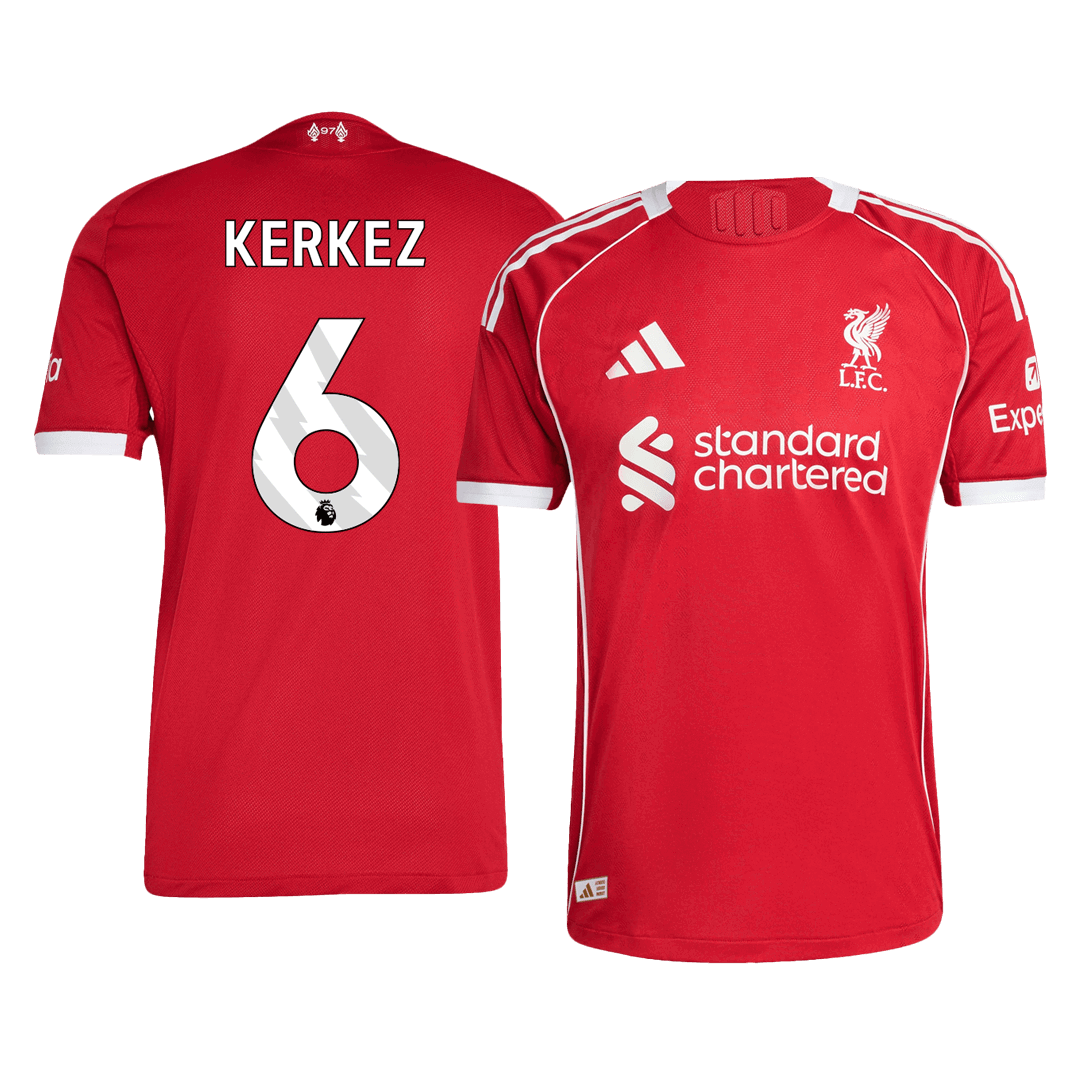 KERKEZ #6 Liverpool Home Authentic Soccer Jersey 2025/26