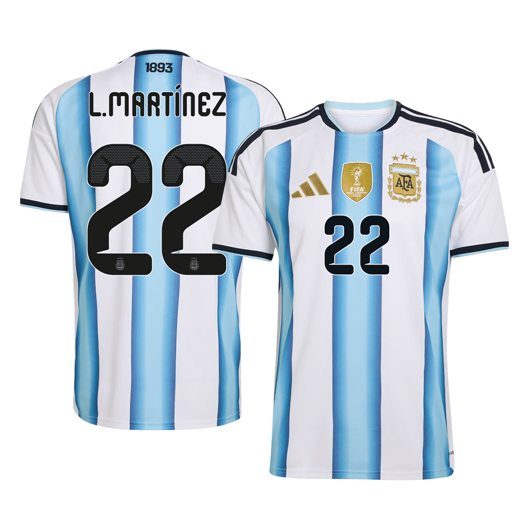 L.MARTÍNEZ #22 Argentina Home Soccer Jersey World Cup 2026