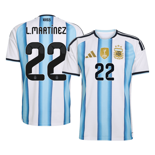 L.MARTÍNEZ #22 Argentina Home Soccer Jersey World Cup 2026