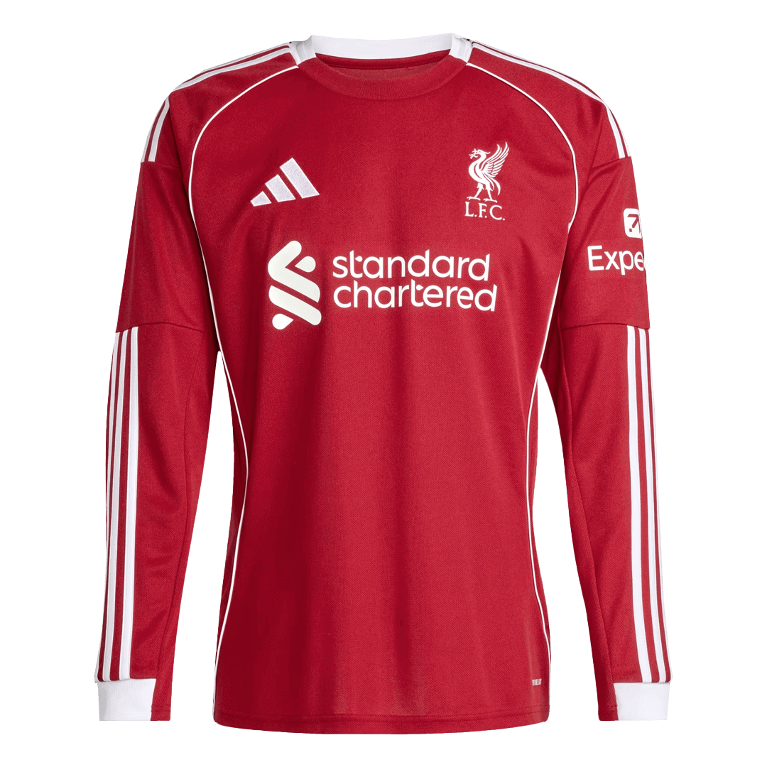 Liverpool Home Long Sleeve Soccer Jersey 2025/26