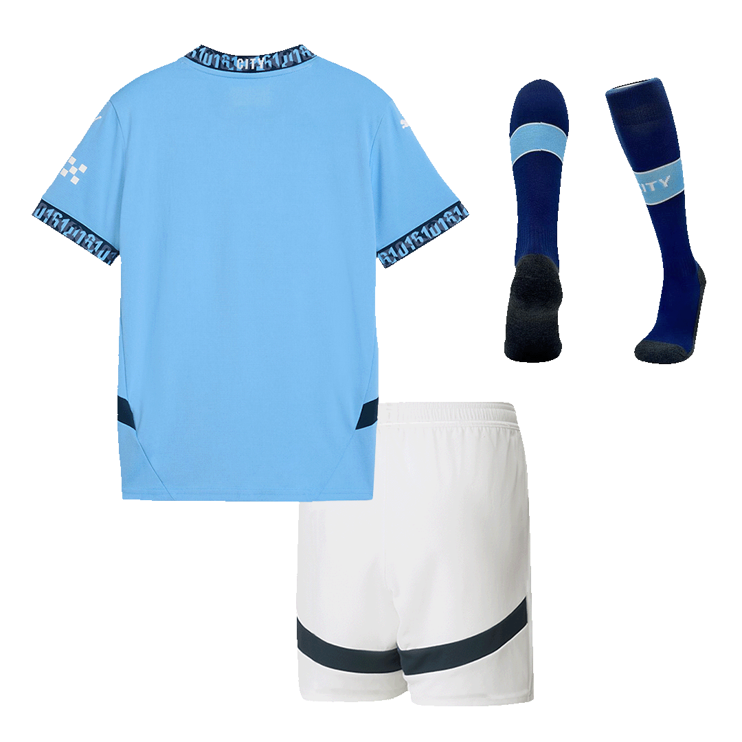 Kid's Manchester City Home Soccer Jersey Kit(Shirt+Shorts+Socks) 2024/25