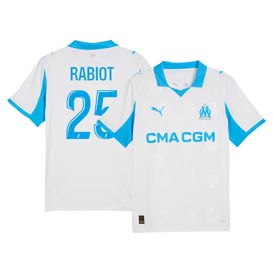 RABIOT #25 Marseille Home Soccer Jersey 2025/26