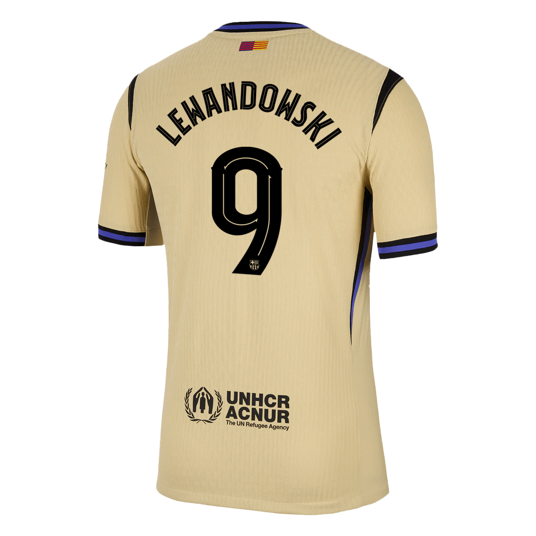 LEWANDOWSKI #9 Barcelona Away Authentic Soccer Jersey 2025/26 - UCL