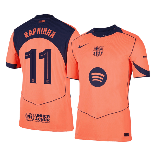 RAPHINHA #11 Barcelona Third Away Authentic Soccer Jersey 2025/26 - UCL