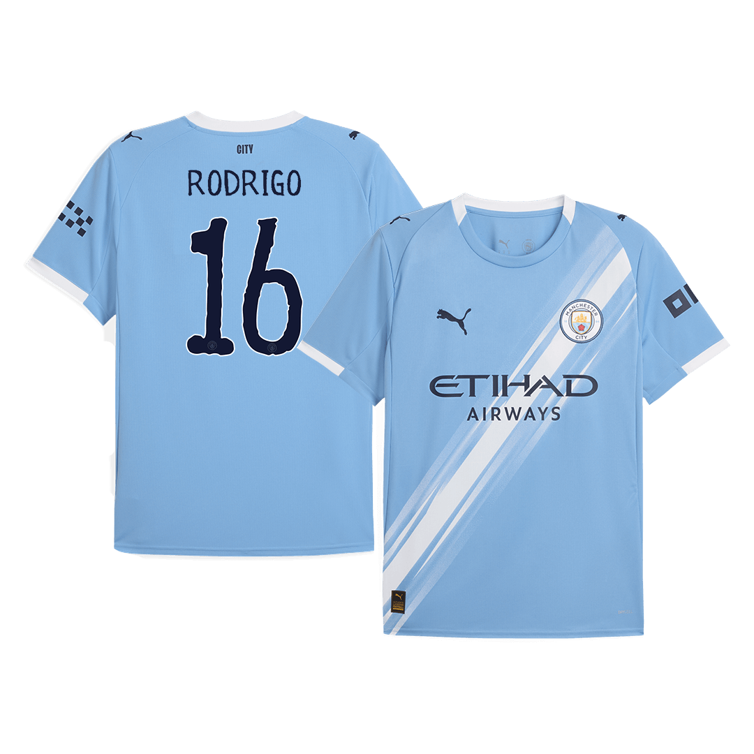 RODRIGO #16 Manchester City Home Soccer Jersey 2025/26 Blue Jersey - Club World Cup