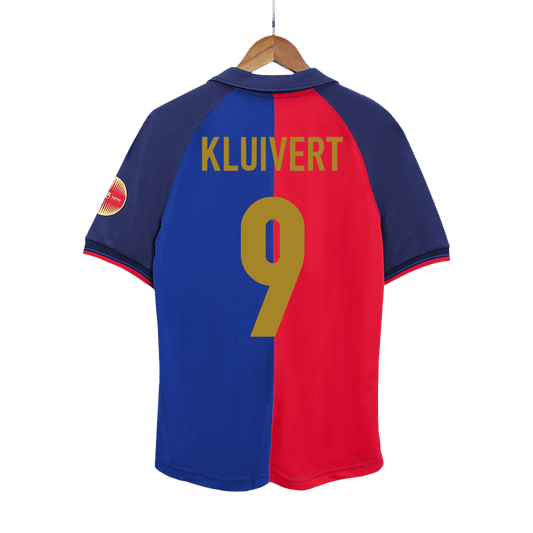 Retro Jersey KLUIVERT #9 Barcelona Retro Jersey Home Soccer Shirt 1999/00 100th Anniversary