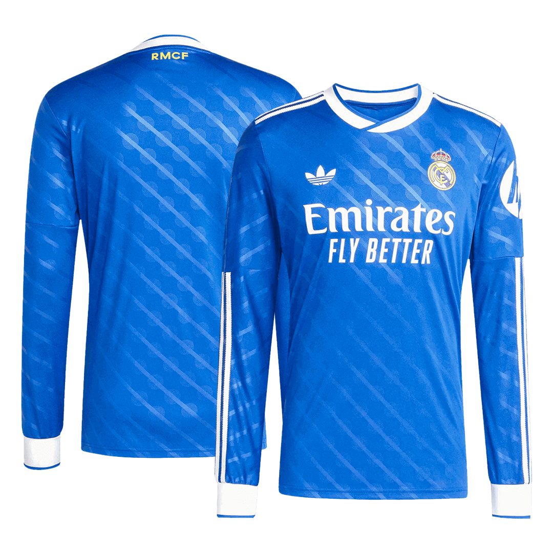 Real Madrid Third Away Long Sleeve Soccer Jersey 2025/26 Blue