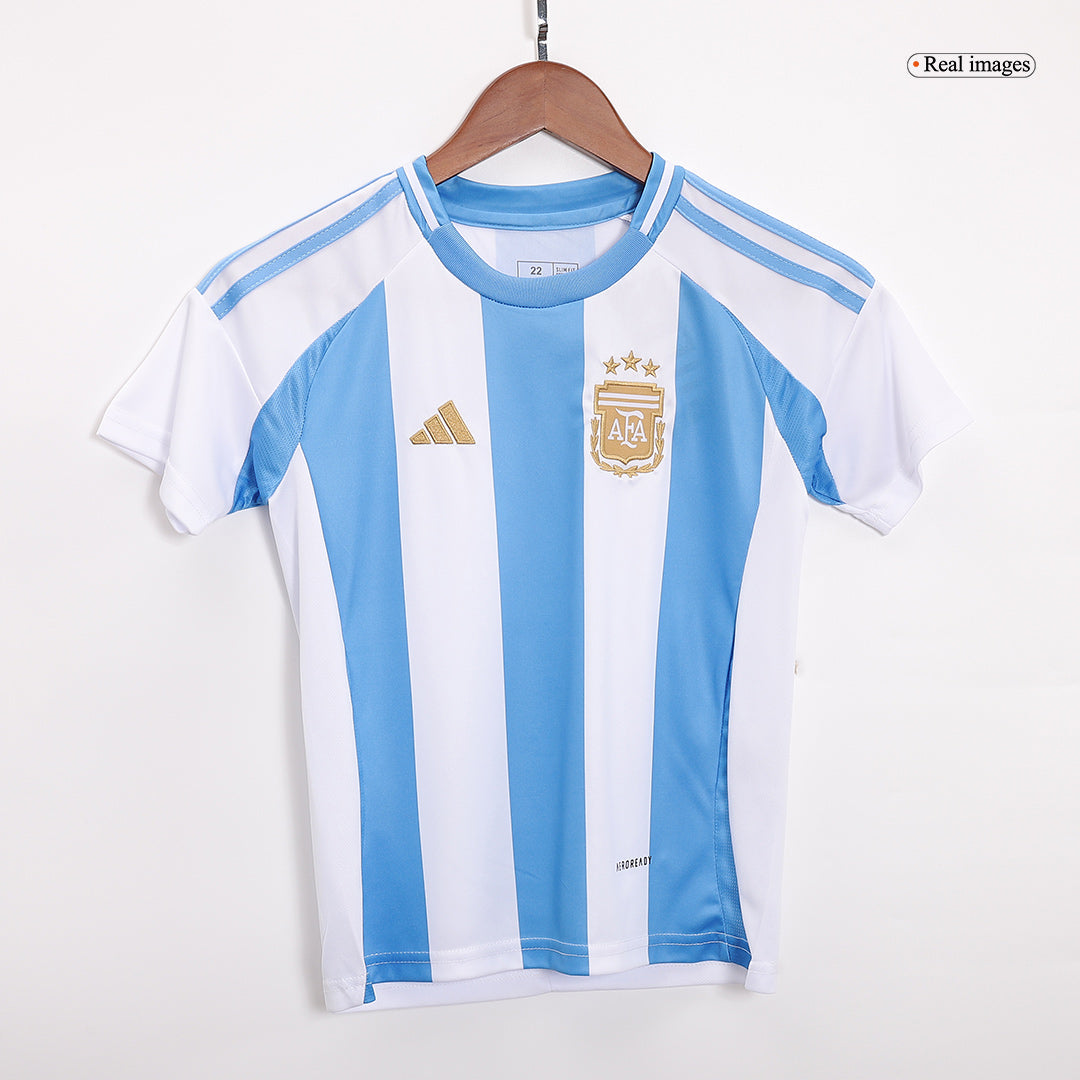 Kid's Argentina Home Soccer Jersey Kit(Jersey+Shorts+Socks) Copa America 2024