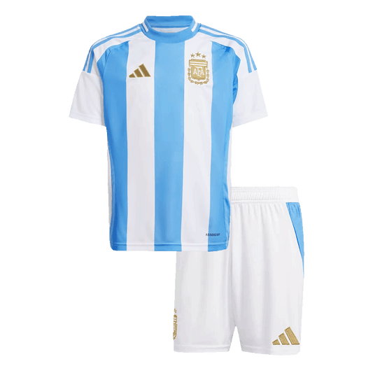 Kid's Argentina Home Soccer Jersey Kit(Jersey+Shorts) Copa America 2024