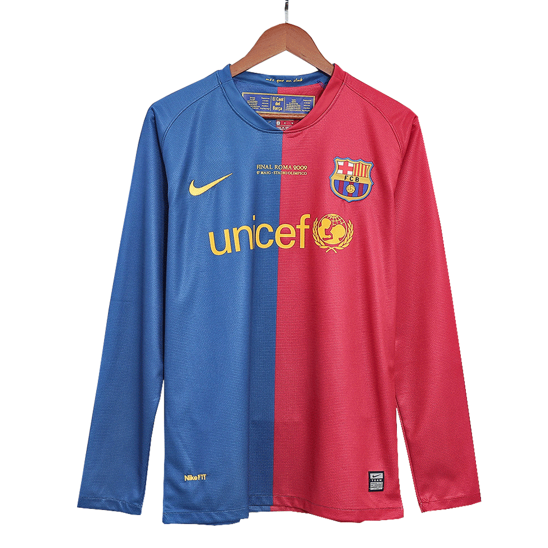 Retro Jersey A.INIESTA #8 Barcelona Retro Jersey Home Long Sleeve Soccer Shirt 2008/09 - UCL Final