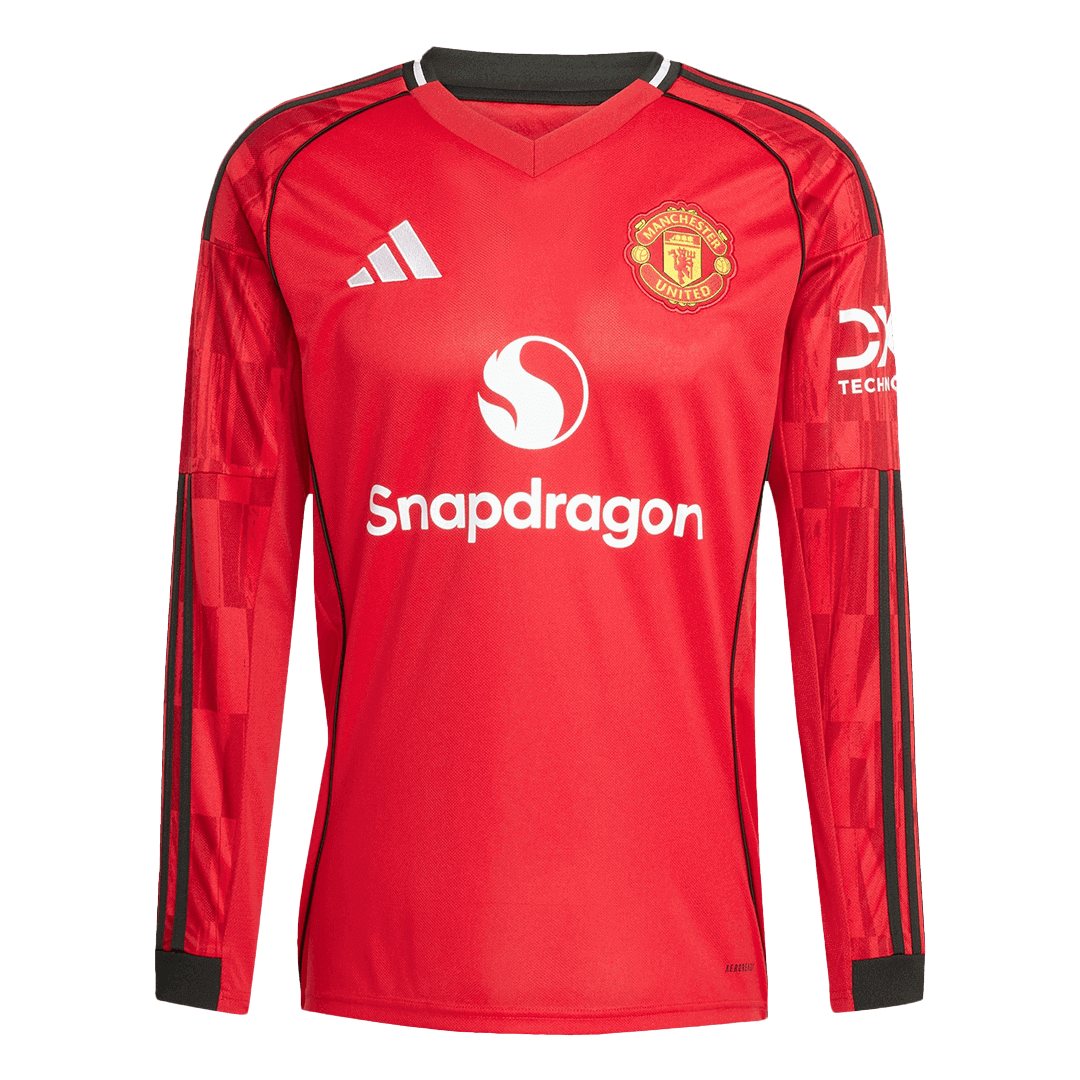 Camiseta de fútbol de manga larga de local del Manchester United 2025/26