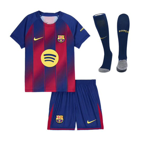Barcelona Home Kids Soccer Jerseys Full Kit 2025/26