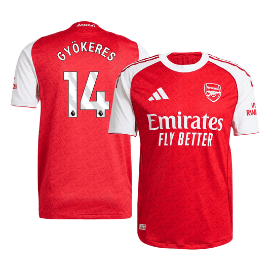 GYÖKERES #14 Arsenal Home Authentic Soccer Jersey 2025/26