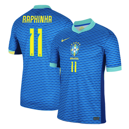 RAPHINHA #11 Brazil Soccer Jersey Away Custom Shirt 2024