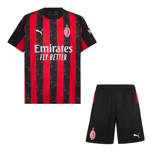 AC Mailand Heim-Fußballtrikot (Trikot + Shorts) 2025/26 Rot &amp; Schwarz