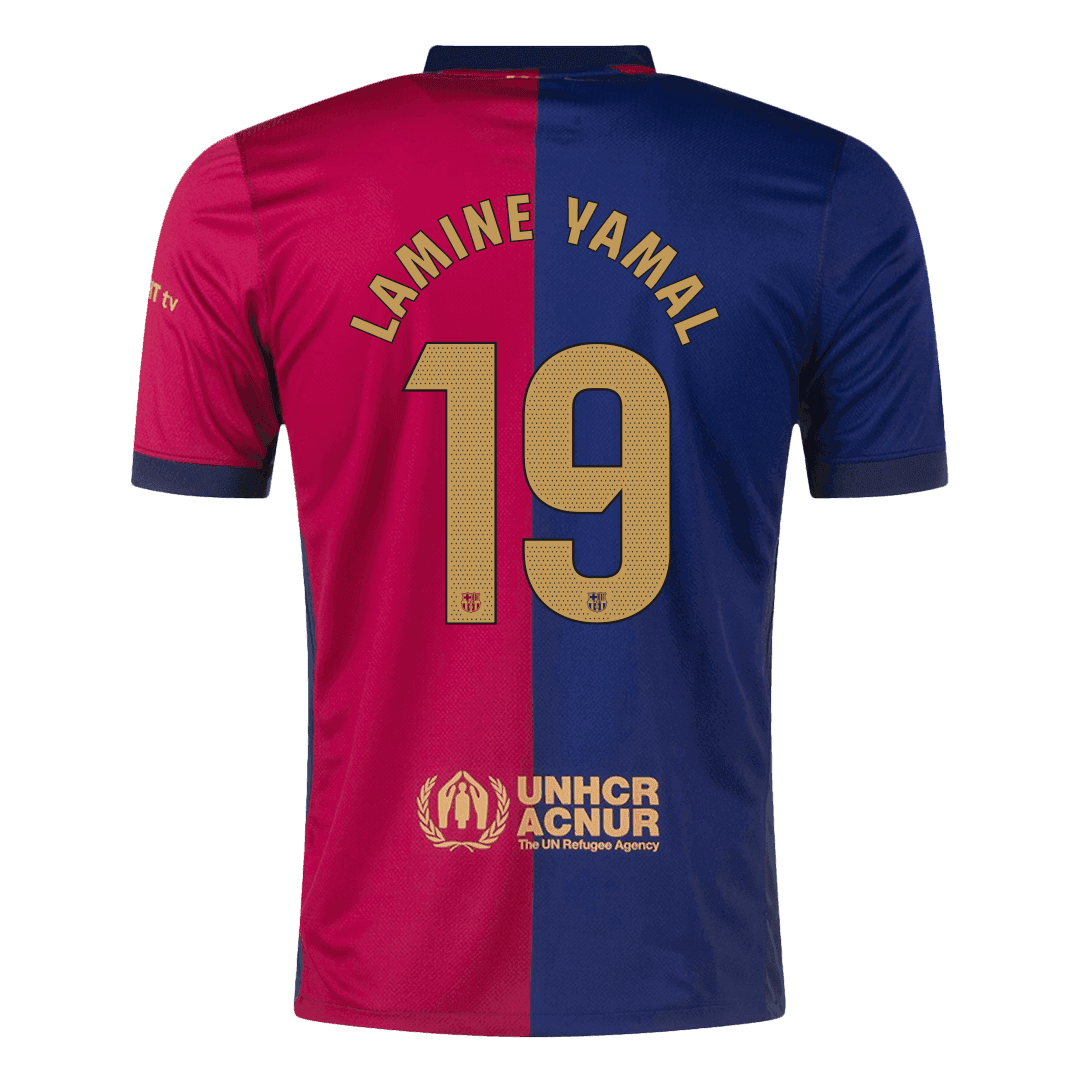 Barcelona Jersey Custom LAMINE YAMAL #19 Soccer Jersey Home 2024/25 Spotify Logo Without Text