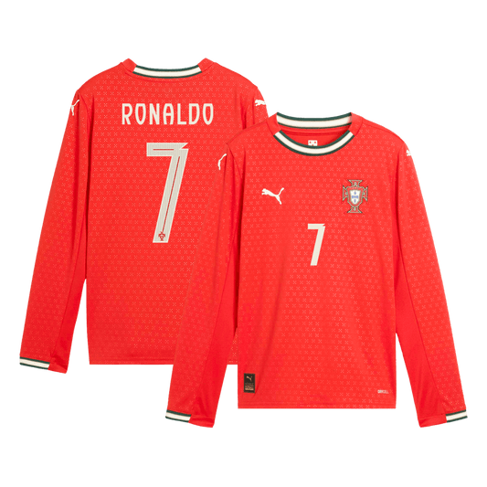 RONALDO #7 Portugal Home Long Sleeve Soccer Jersey 2025
