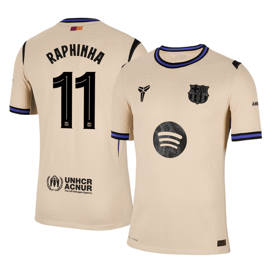 Authentic RAPHINHA #11 Soccer Jersey Barcelona x Kobe Bryant Away Shirt 2025/26 -UCL
