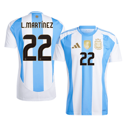 L.Martínez #22 Argentina Home Soccer Jersey 2024
