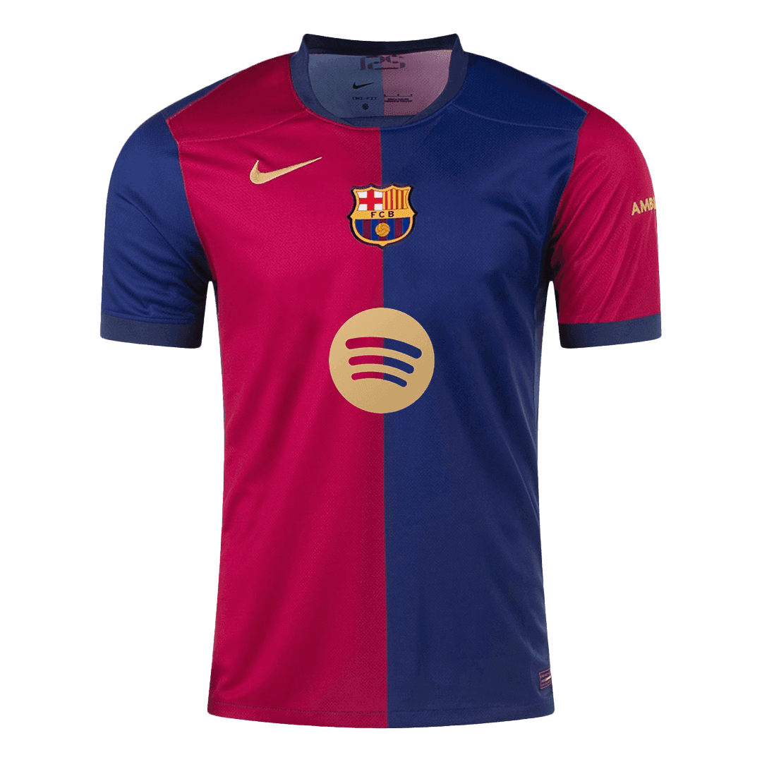 Barcelona Jersey Custom LAMINE YAMAL #19 Soccer Jersey Home 2024/25 Spotify Logo Without Text