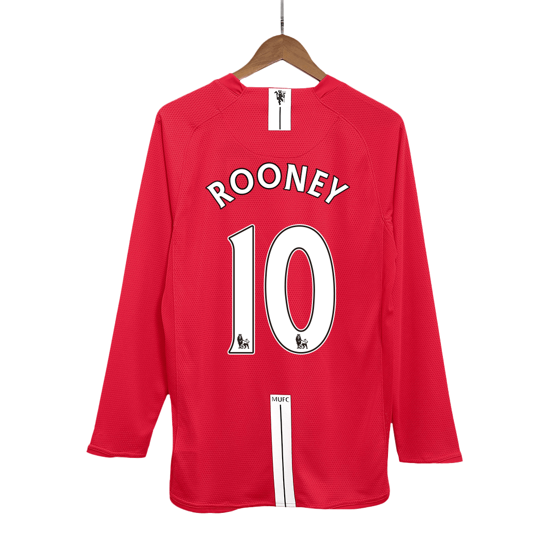 Retro Jersey ROONEY #10 Manchester United Retro Jersey Home Soccer Shirt 2007/08