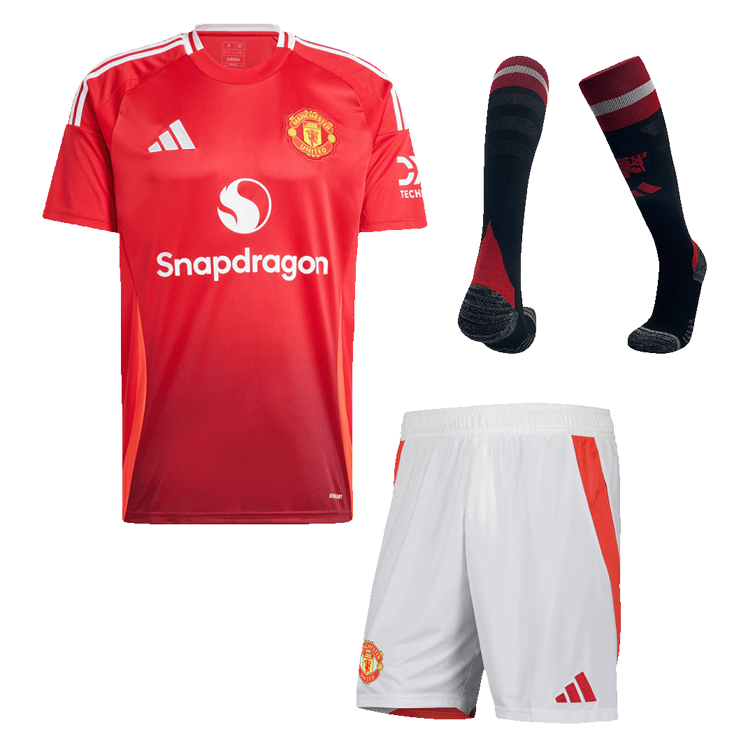 Manchester United Home Soccer Jersey Kit (Shirt+Shorts+Socks) 2024/25