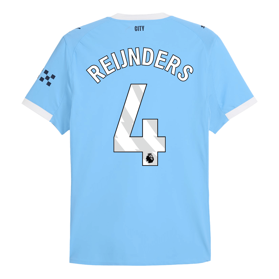 REIJNDERS #4 Manchester City Home Authentic Soccer Jersey 2025/26
