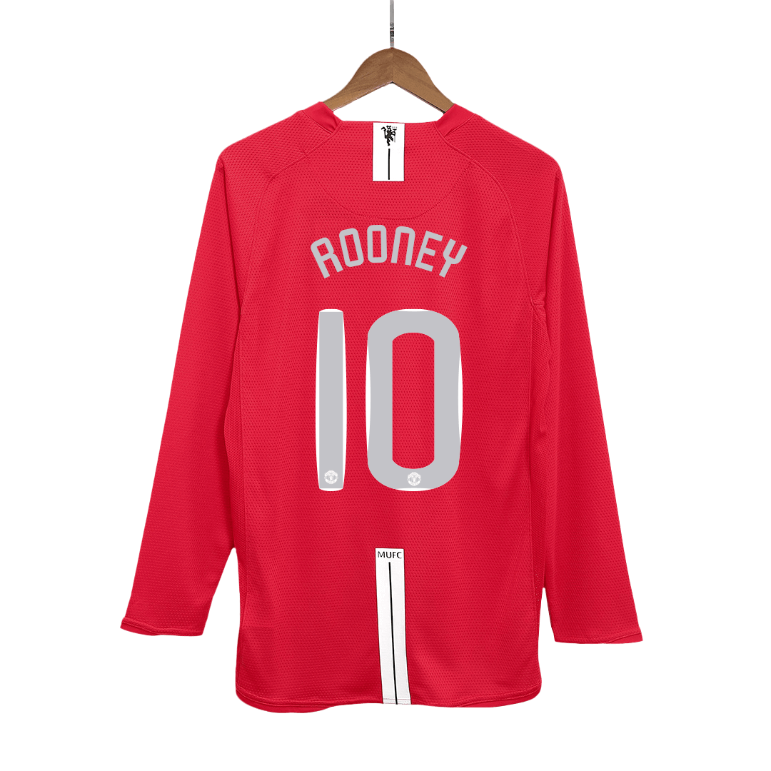 ROONEY #10 Manchester United Retro Jersey Home Soccer Shirt 2007/08 - UCL Final