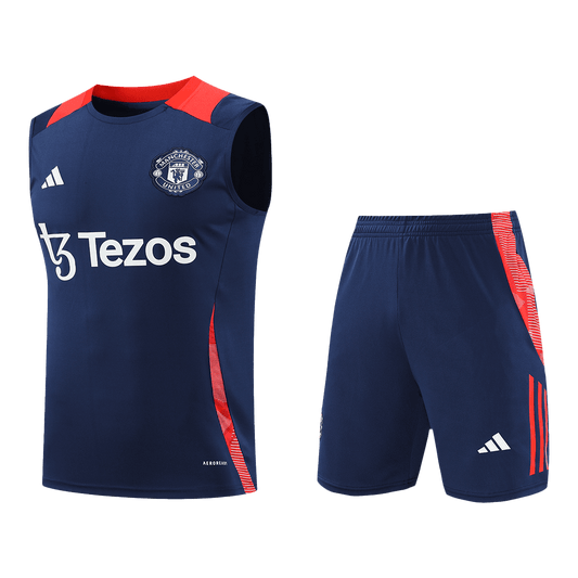 Manchester United Pre-Match Soccer Jersey Vest Kit(Jersey+Shorts) 2024/25